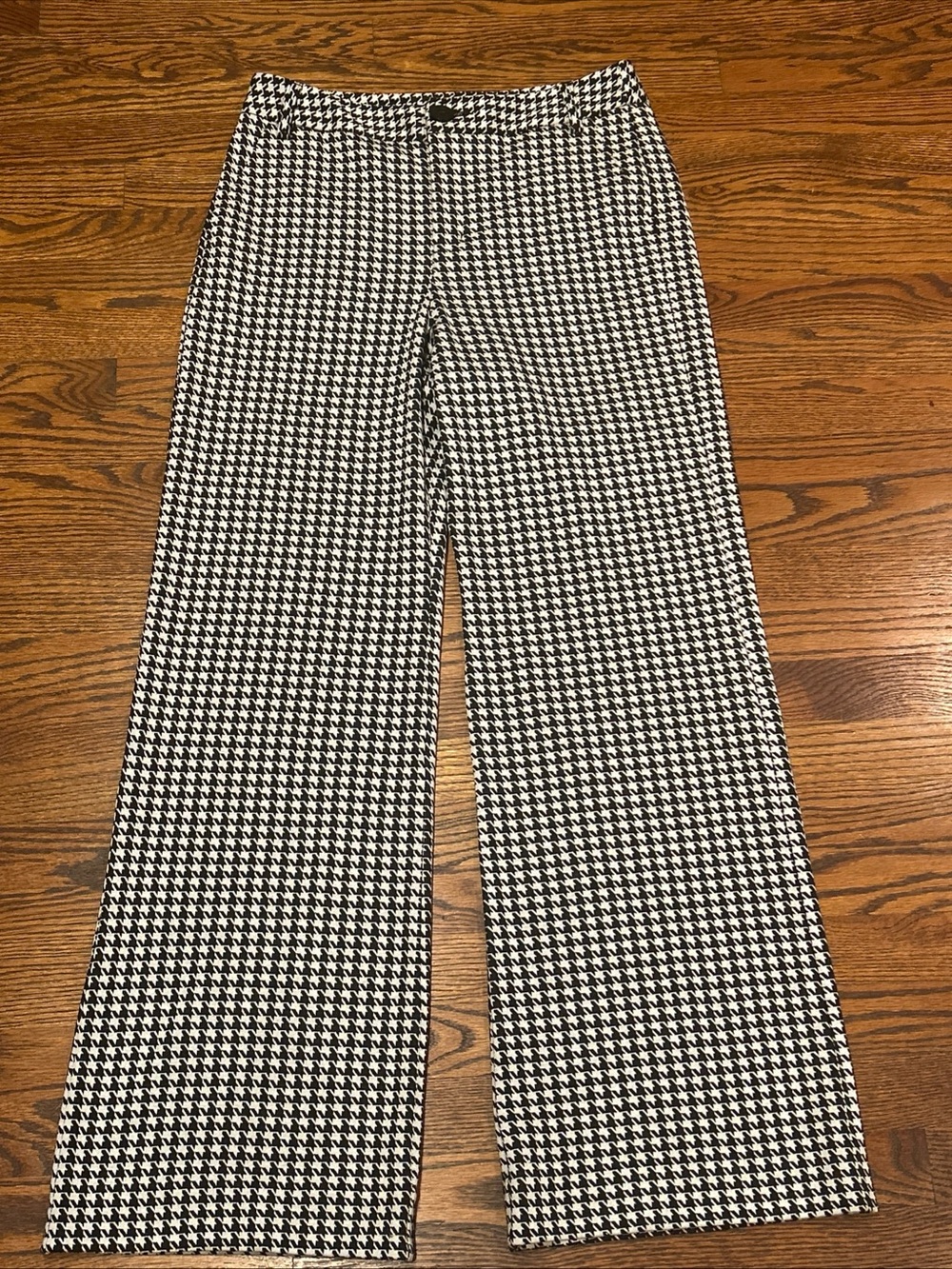 Cabi Black/White Houndstooth Pant Wide Leg